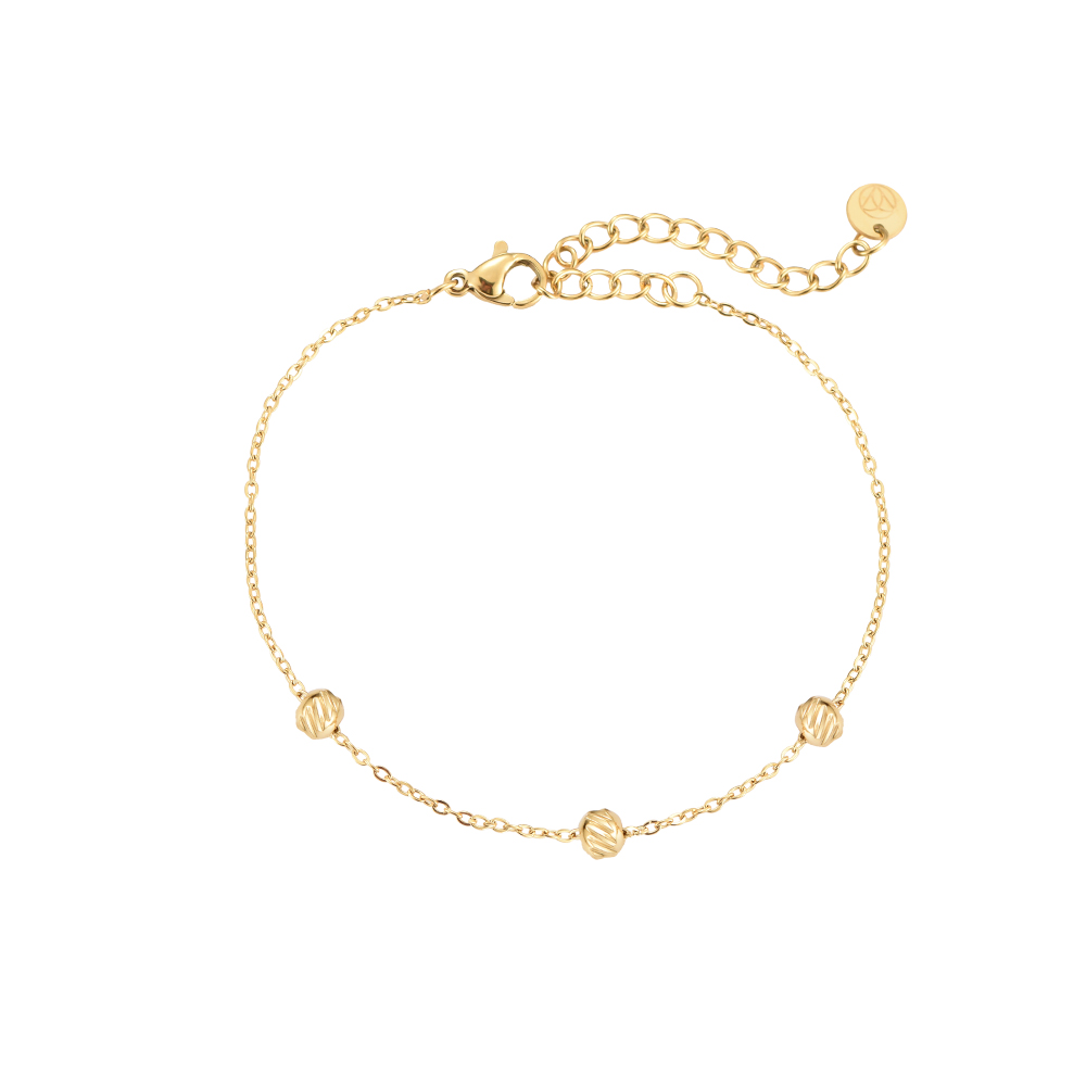 Gold Balls Y Chain Stainless Steel Bracelet