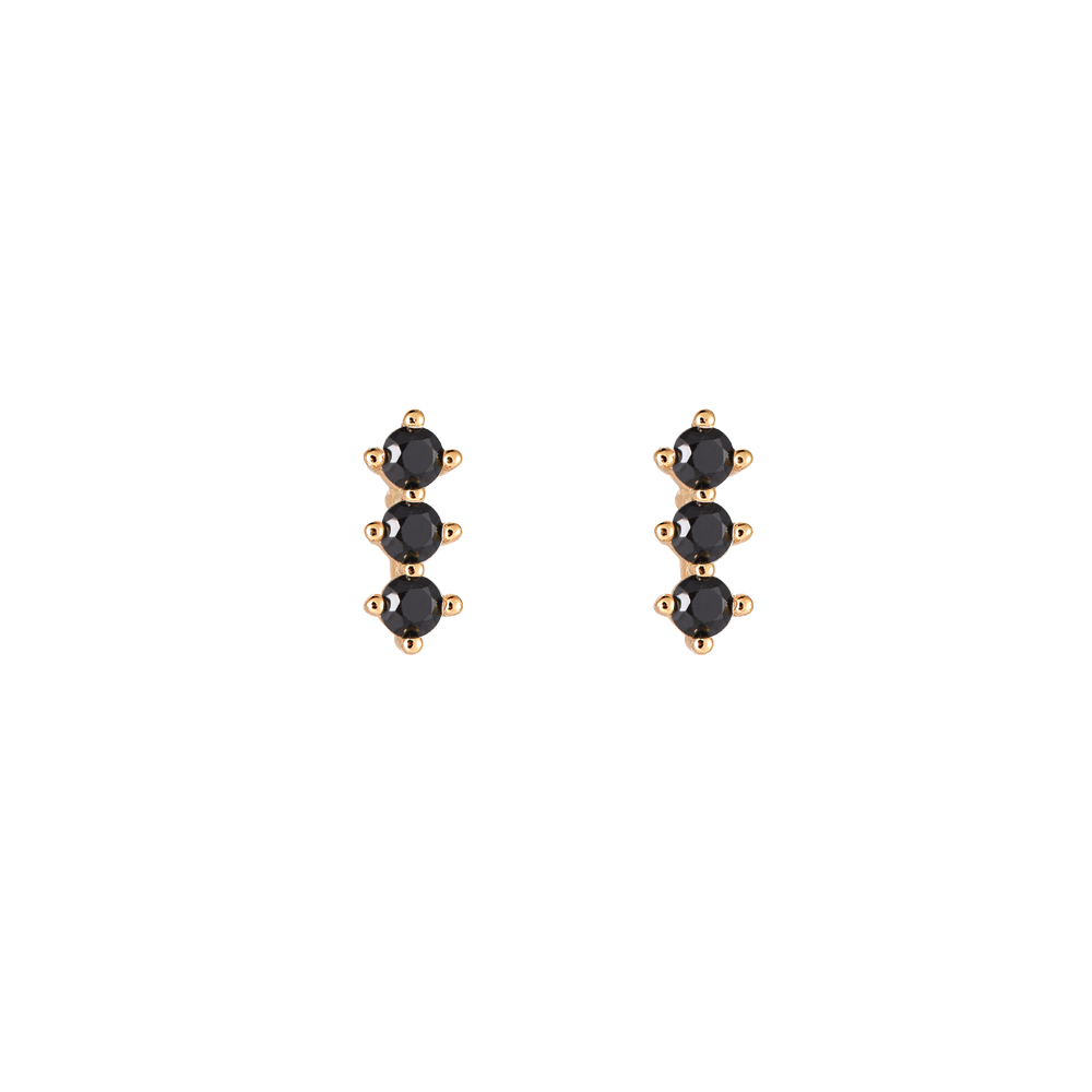 Triple Diamond Stack Plated Earrings