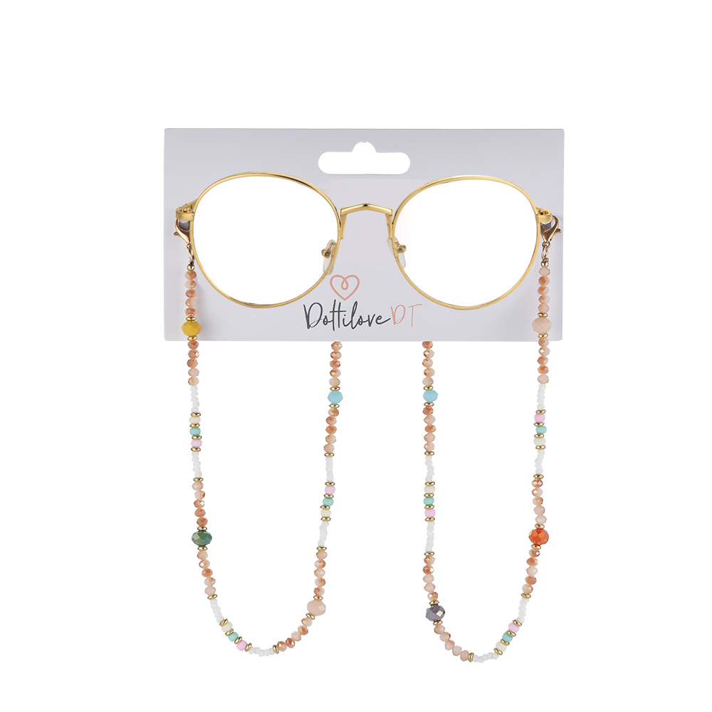 Shining Brown Beads Glasses Chain