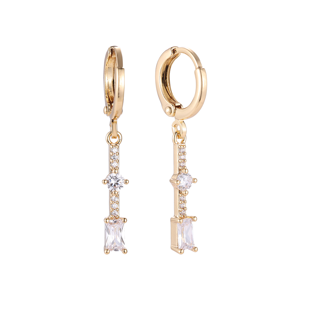 Star Train Diamonds Gold-plated Earrings