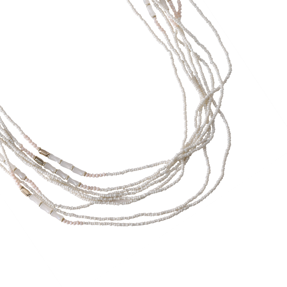 2*51cm Beads Lavender Necklace