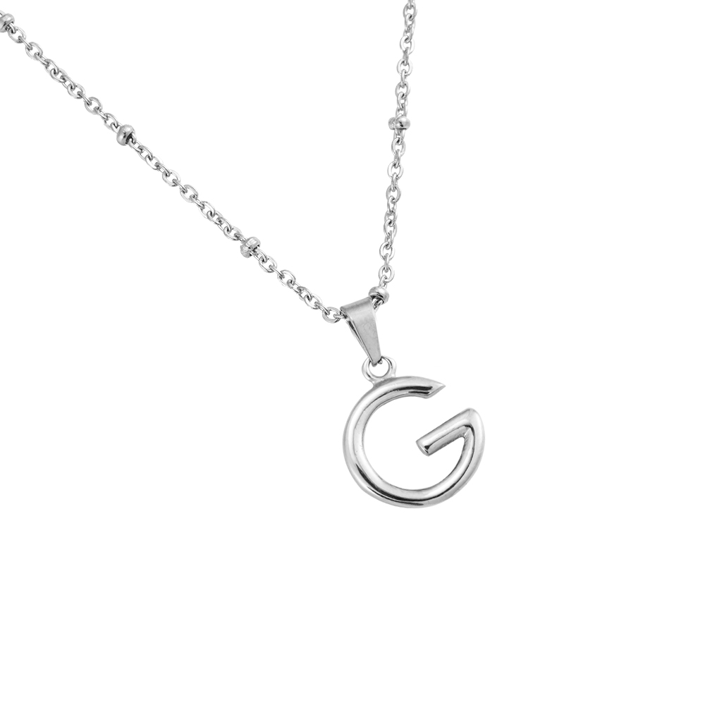 Large Alphabet Stainless Steel Necklace