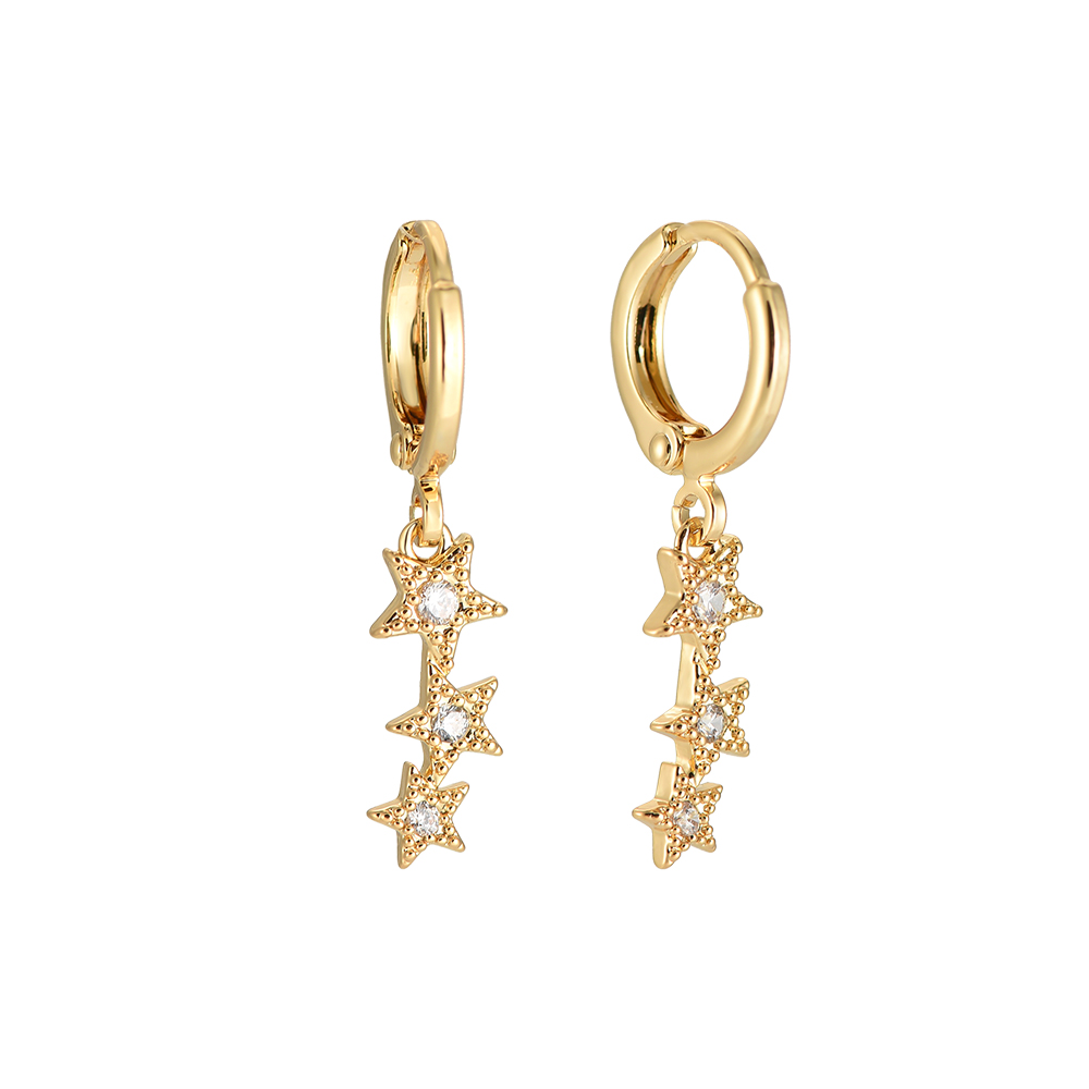 Star Caravan Sparkle Gold-plated Earrings