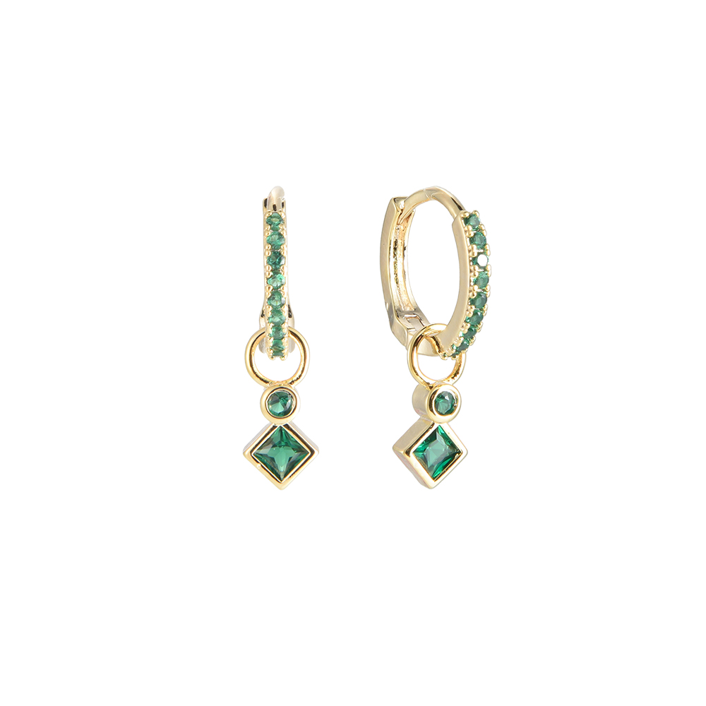 Lesly Colorful Diamonds Plated Earrings