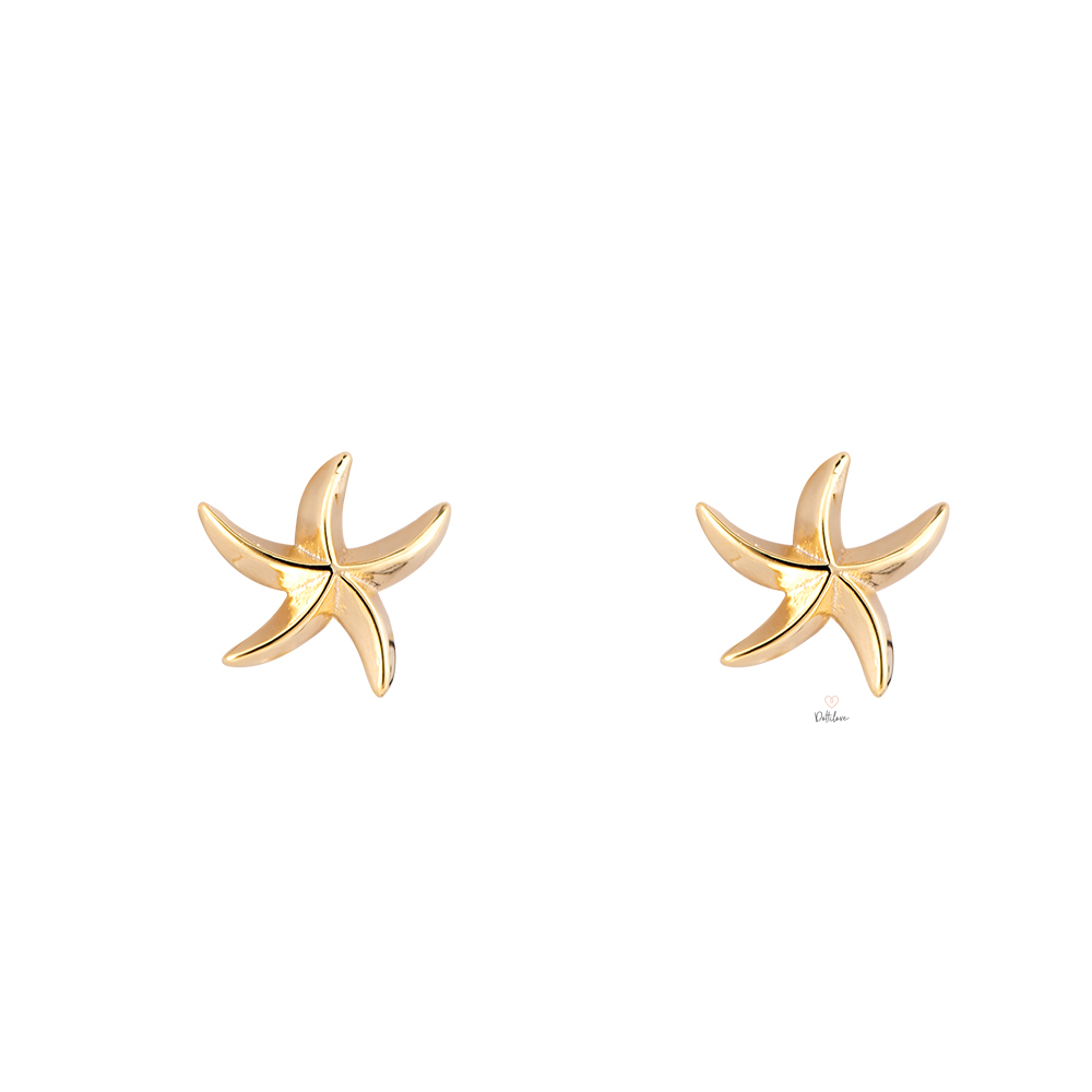 Big Starfish Plated Earrings