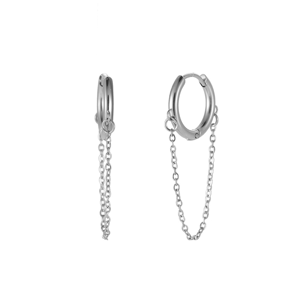 Simple Hanging Chain Stainless Steel Earrings