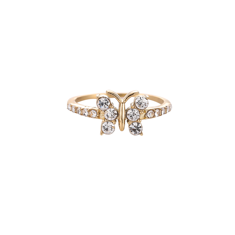 Cute Butterfly Sparkle Edelstahl Ring