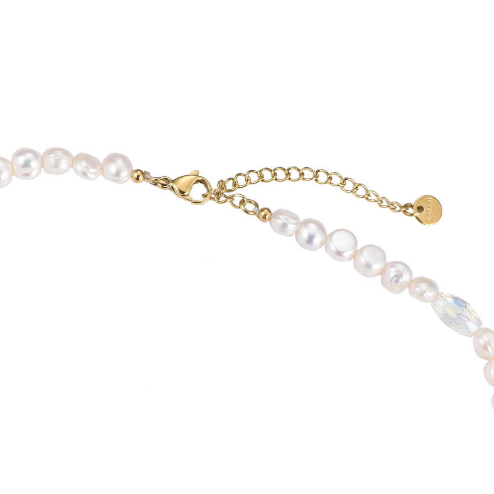 Pearls with  Shining Crystals Kette