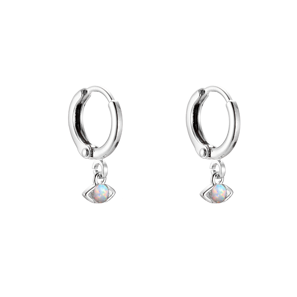 Opal Eye Plated Earrings
