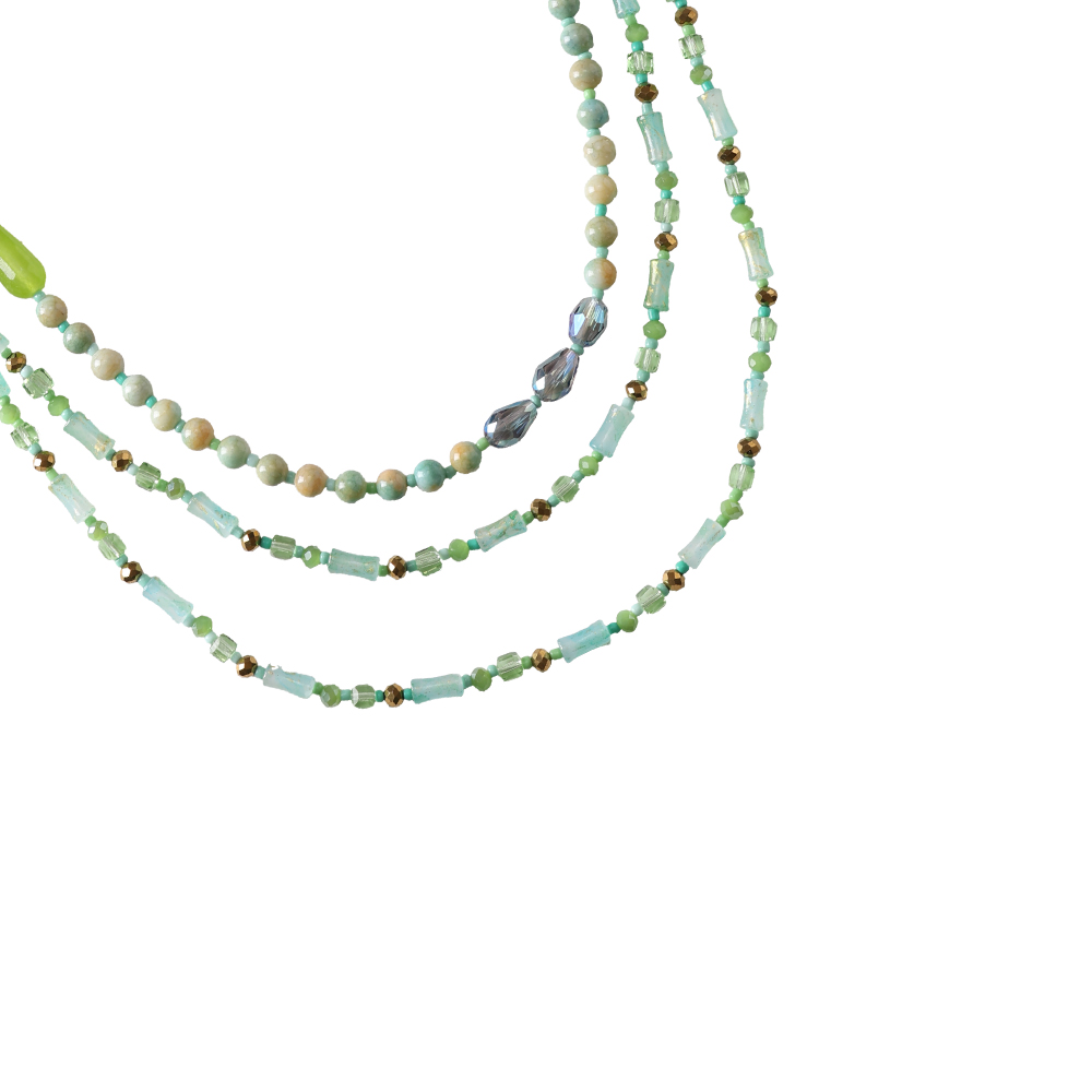 2*51cm Beads Drops Necklace