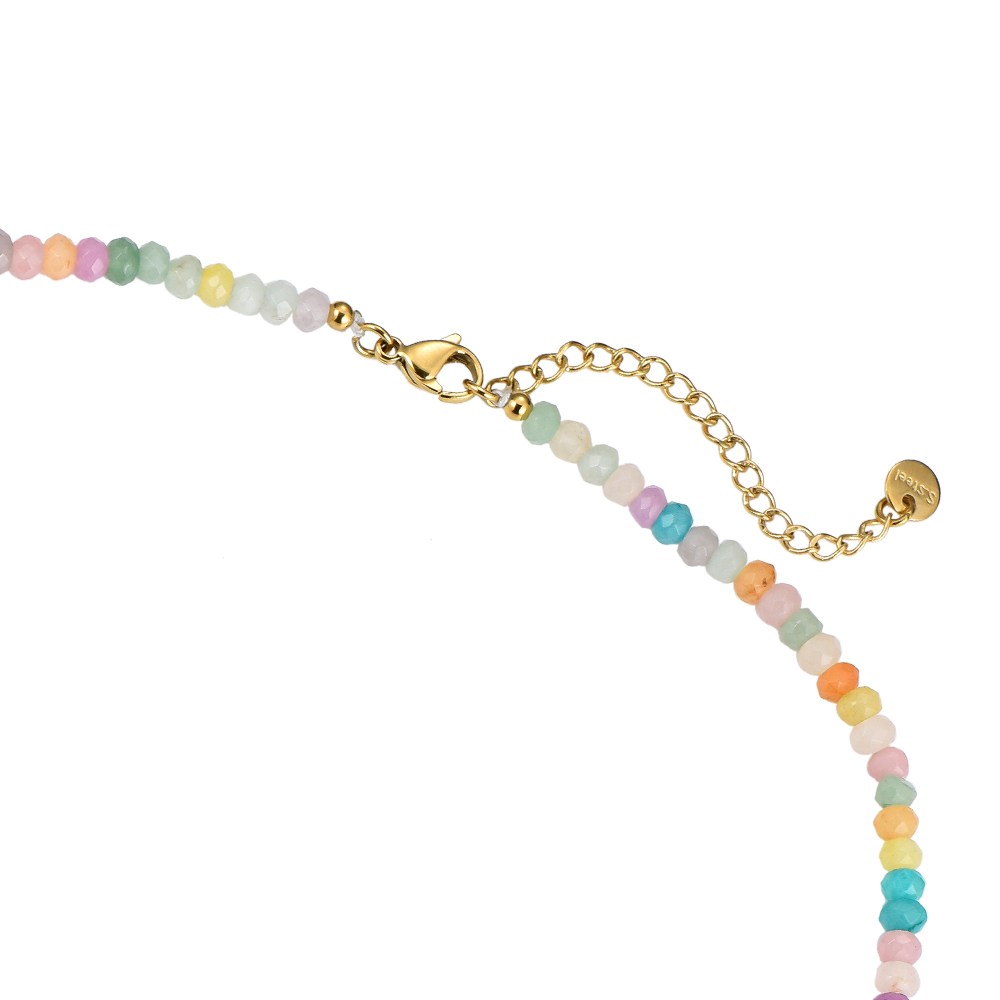 Colorful Stones & 1 Pearl Kette