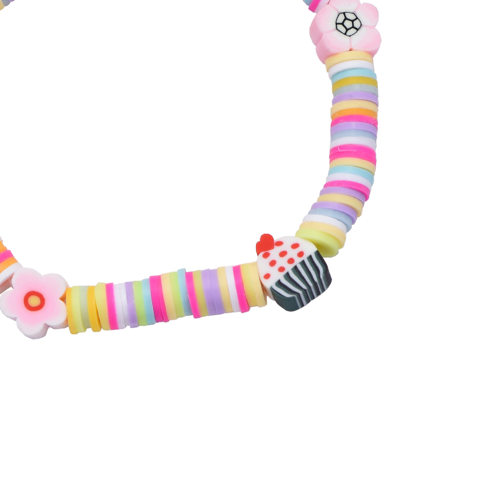 Pink Bear Beads Elastic Bracelet