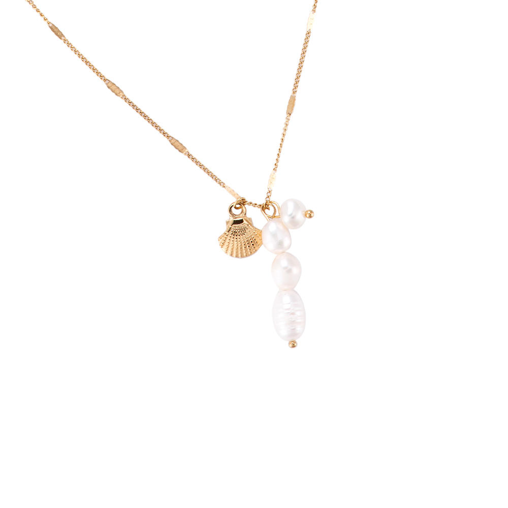 Pearl Clam Stainless Steel Necklace