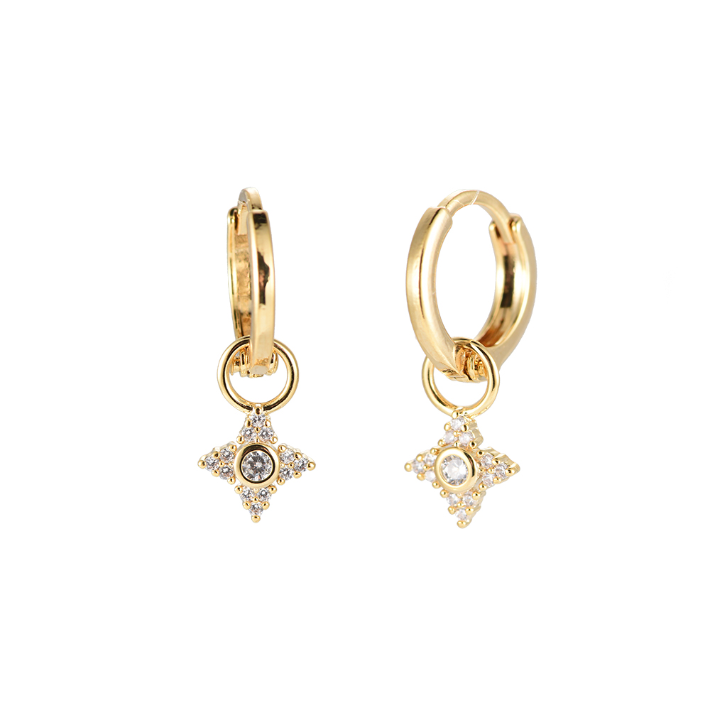 Cute 4-pointed Star Plated Earrings