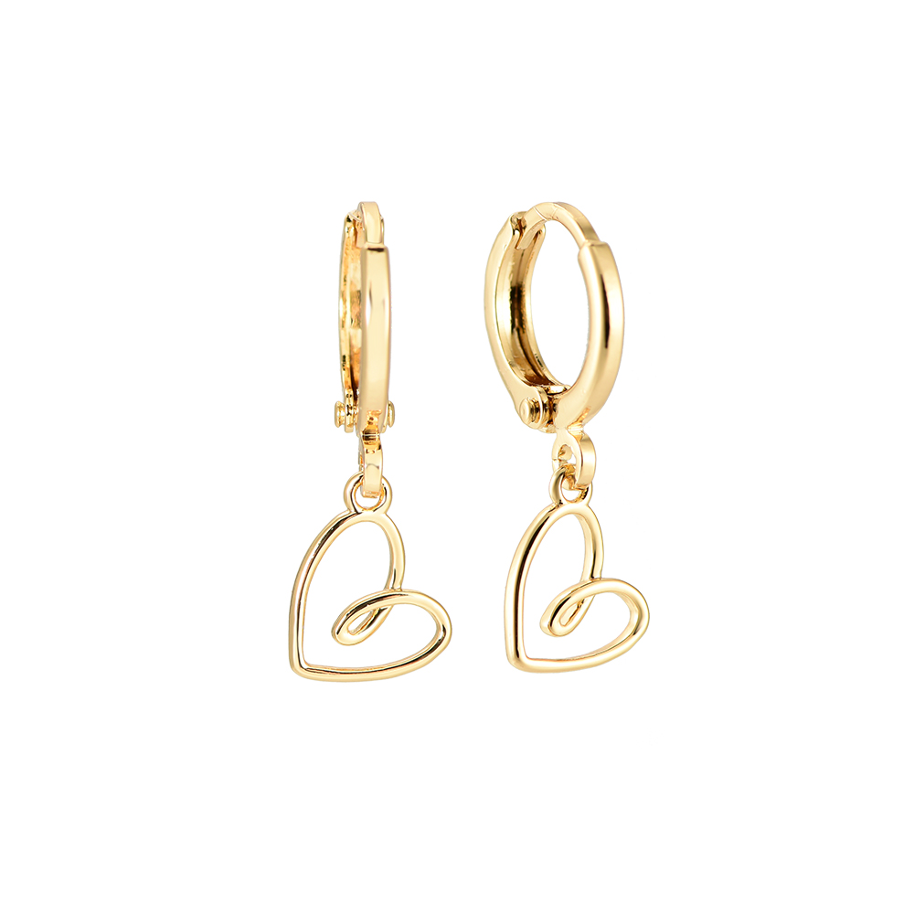Hollow Heartography Gold-plated Earrings