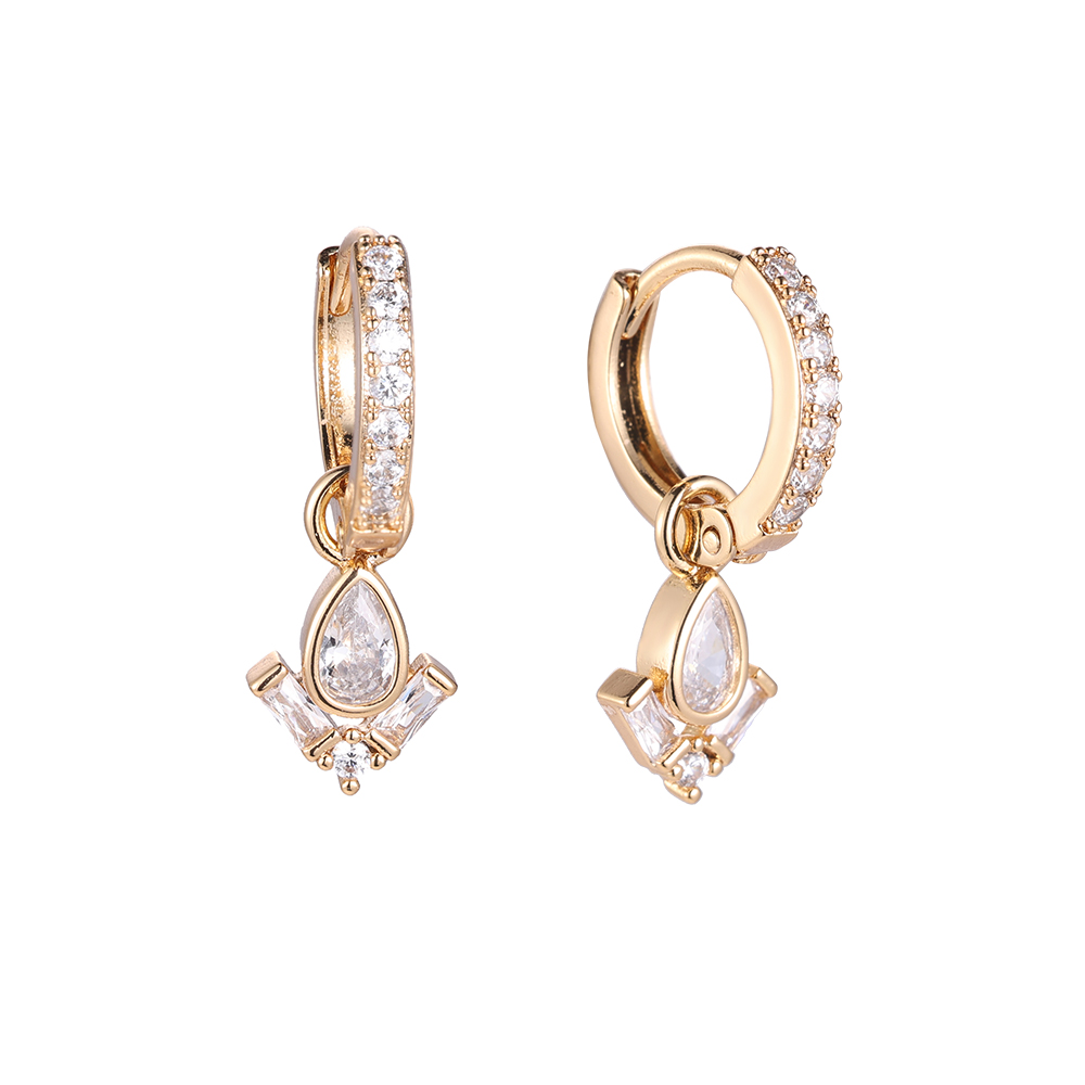 Tulip Diamond Hoop Gold-plated Earrings