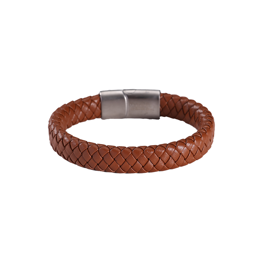 Phylip Stainless Steel Leather Bracelet