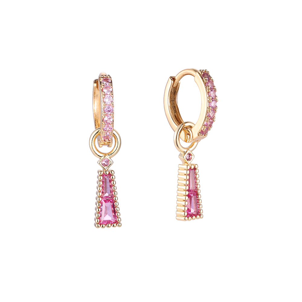 Trapezoid Diamond Stack Gold-plated Earrings
