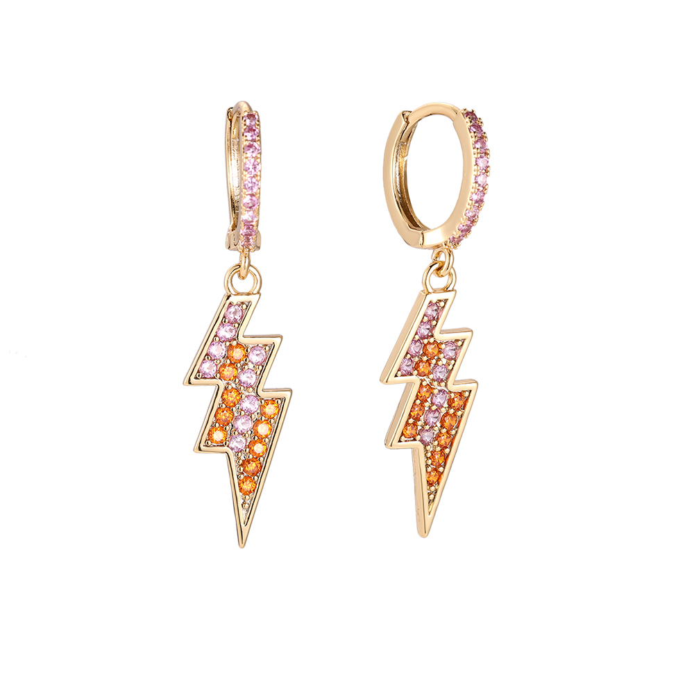 Brilliant Flash Diamonds Gold-plated Earrings