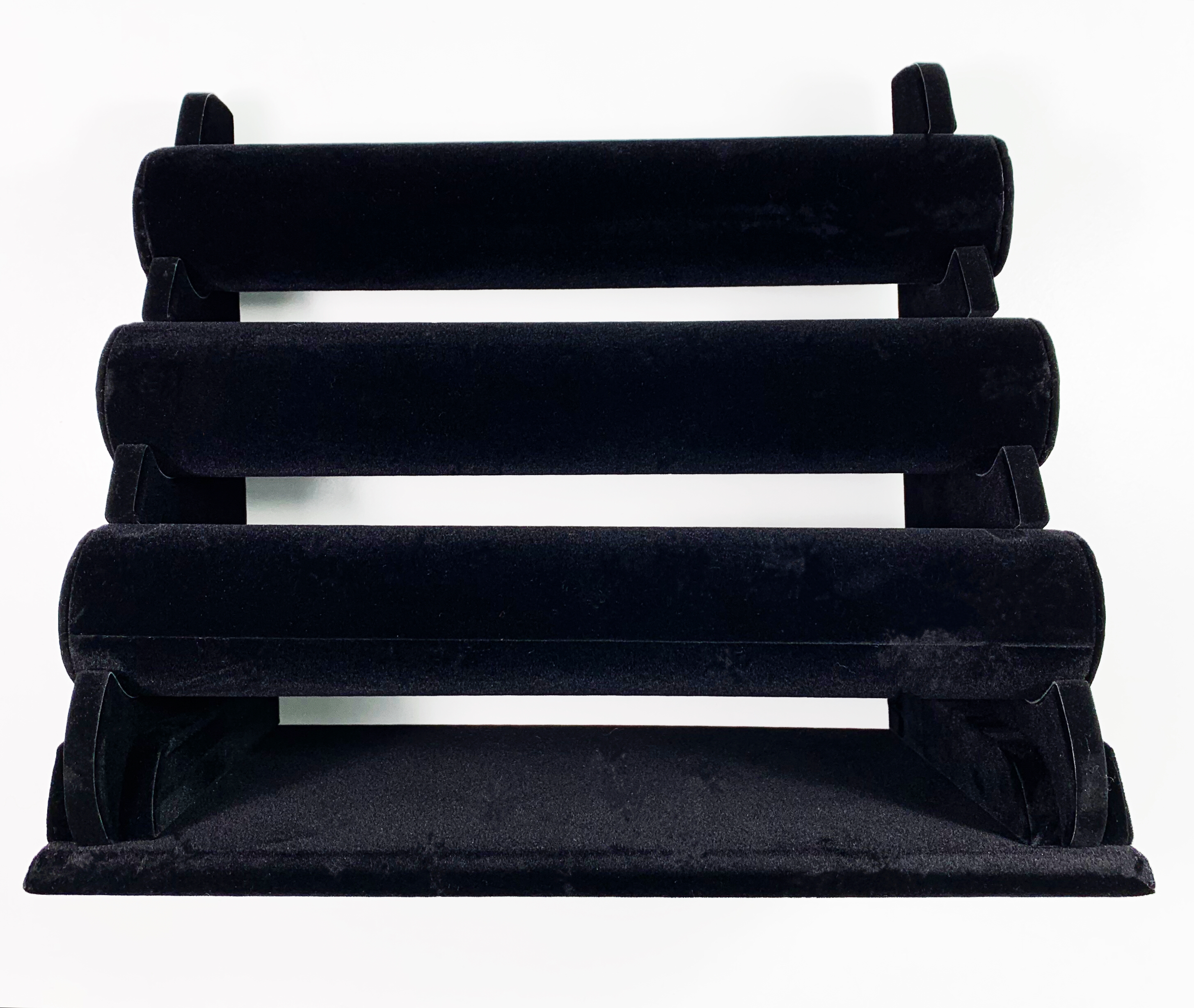 Eleganter Ständer mit Kunststoff Samt überzogen Schwarz