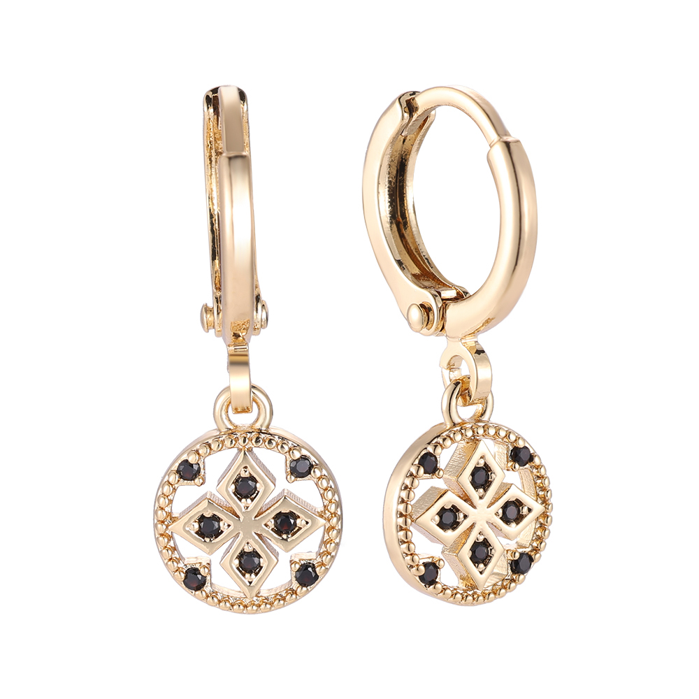 Poppy Octagram Gold-plated Earrings