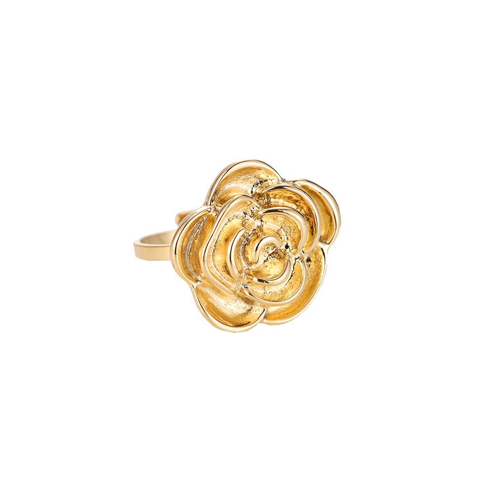 Golden Flower Edelstahl Ring