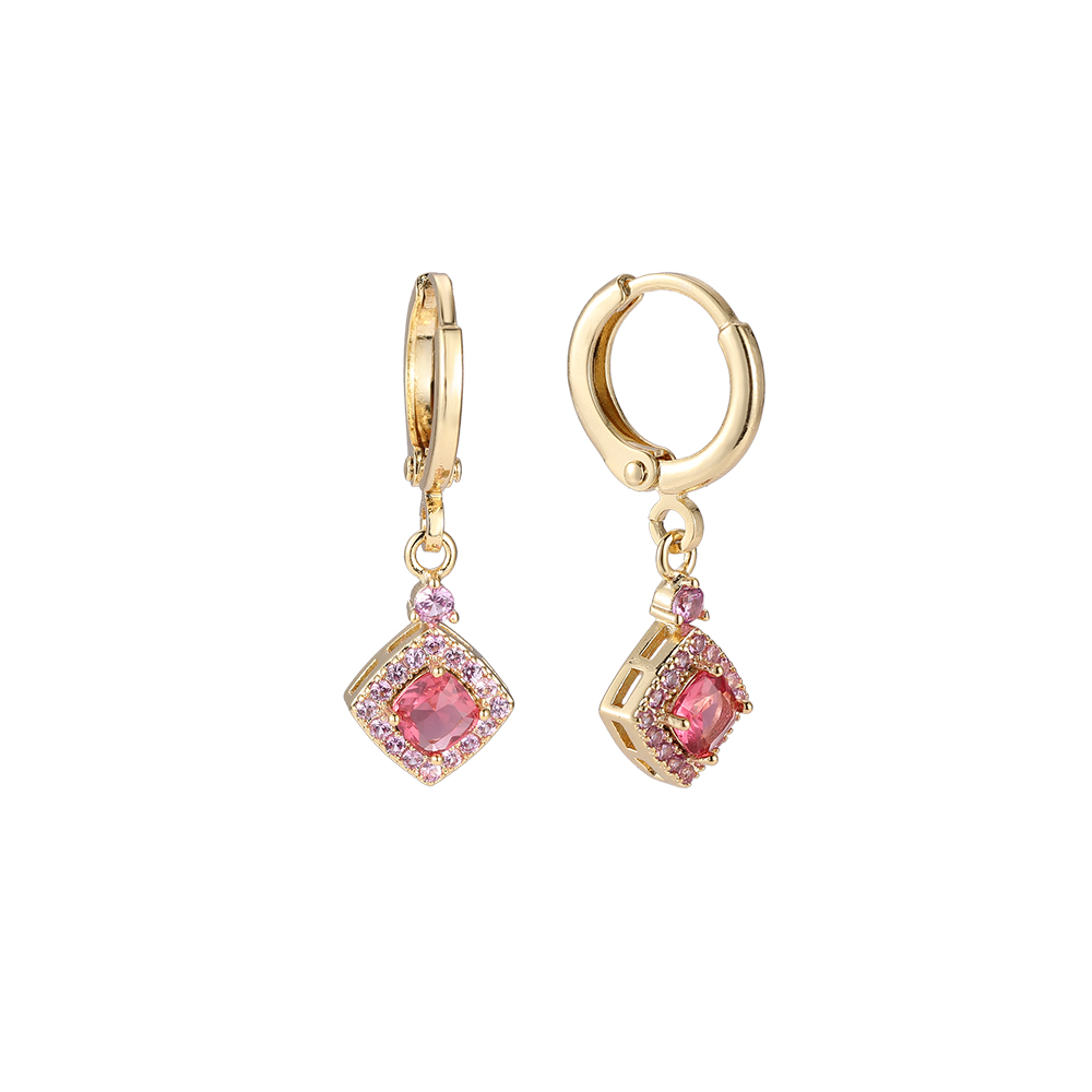 Sub Dimensional Diamond Gold-plated Earrings