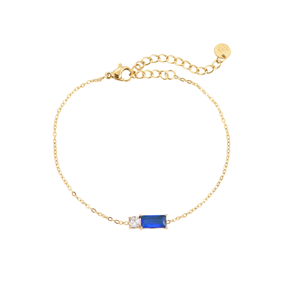 Blue Iris Diamond Stainless Steel Bracelet