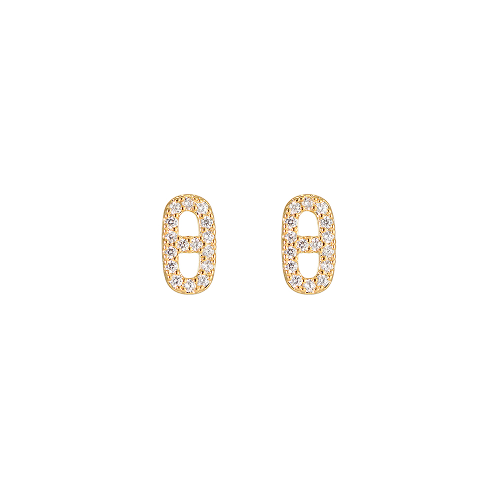 Stubby Nose Diamonds Gold-plated Ear Studs