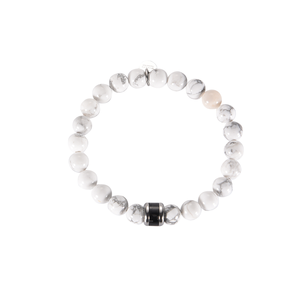 White Stones Elastic Stainless Steel Bracelet
