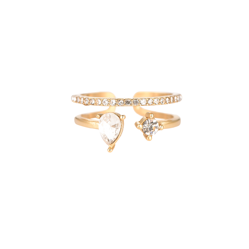 Classic Pear Diamond Edelstahl Ring