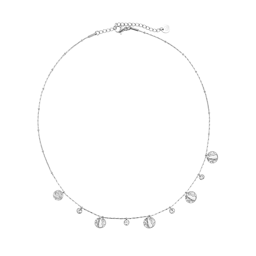 Plates Diamonds Stainless Steel Necklace