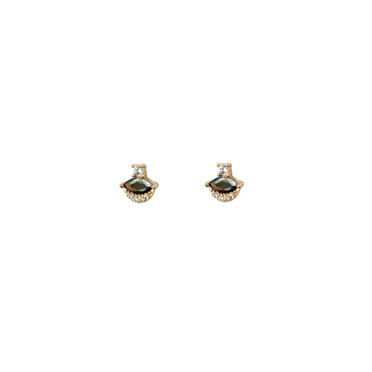 Sabrina Diamonds Gold Plated Earrings 