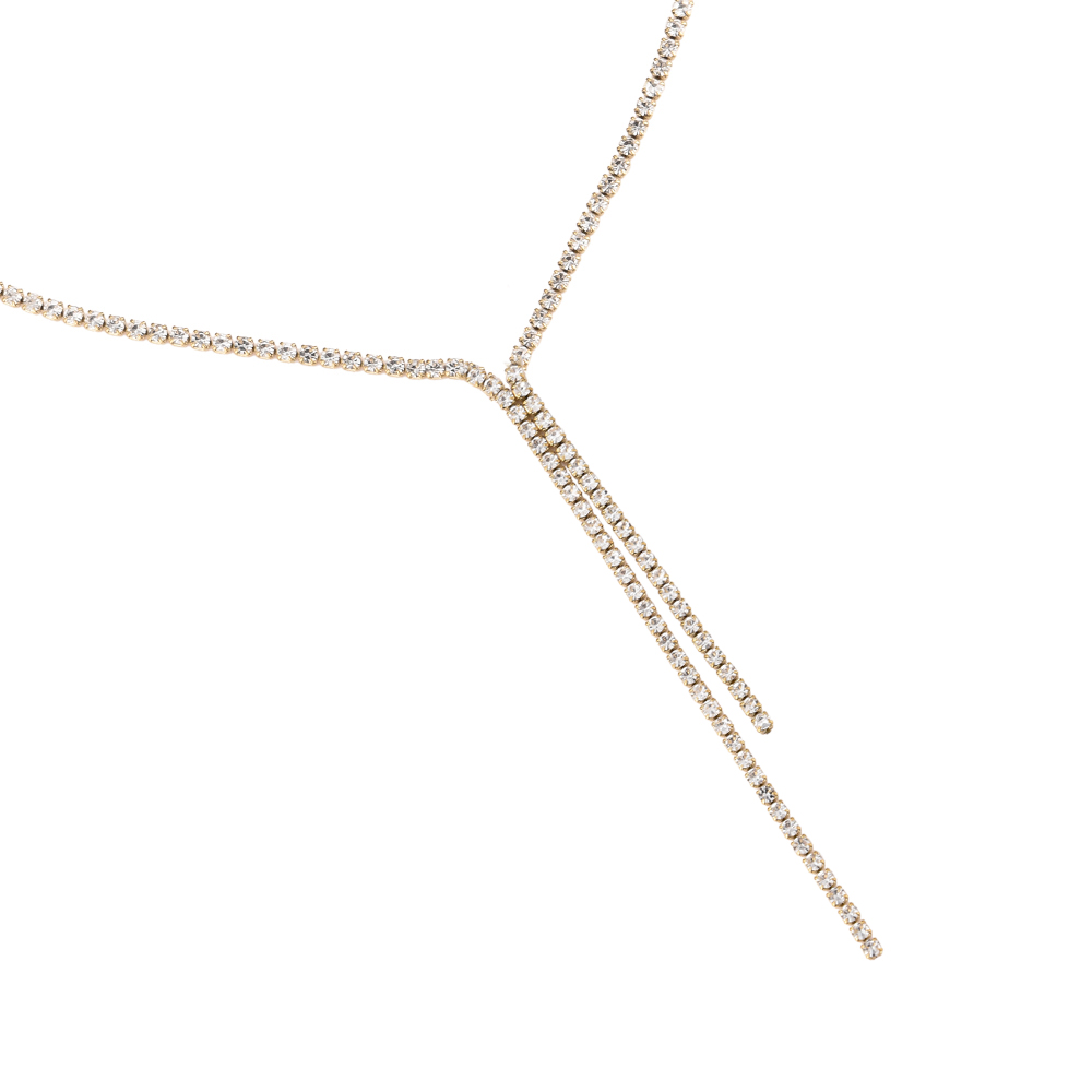 Diamond River Y Chain Stainless Steel Necklace