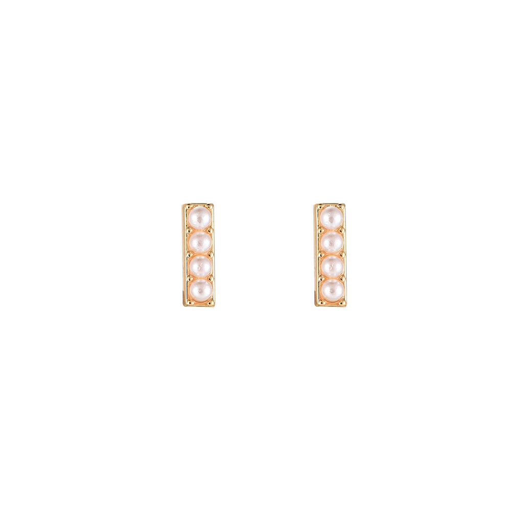 Pearl Stack Gold Plated Earrings