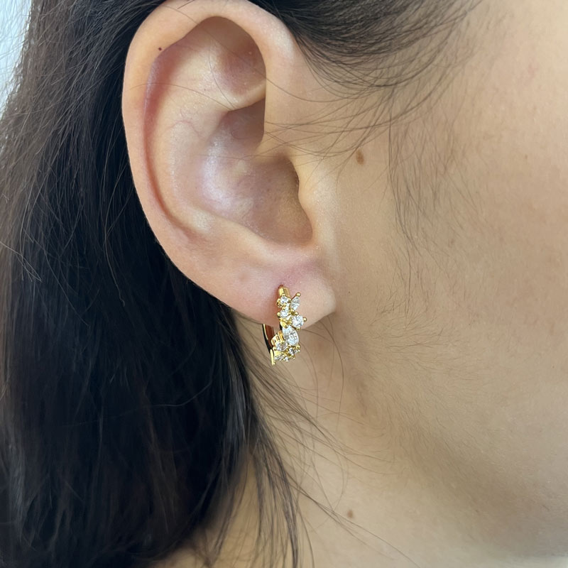 Leaf Diamond Storm Gold-plated Earrings