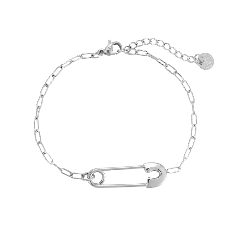 Amazon.com: Personalized Safety Pin Chain Link Bracelet for Women Girls  Paperclip Charm Silver Dainty Friendship Fashion Y2K Daughter Jewelry:  Clothing, Shoes & Jewelry
