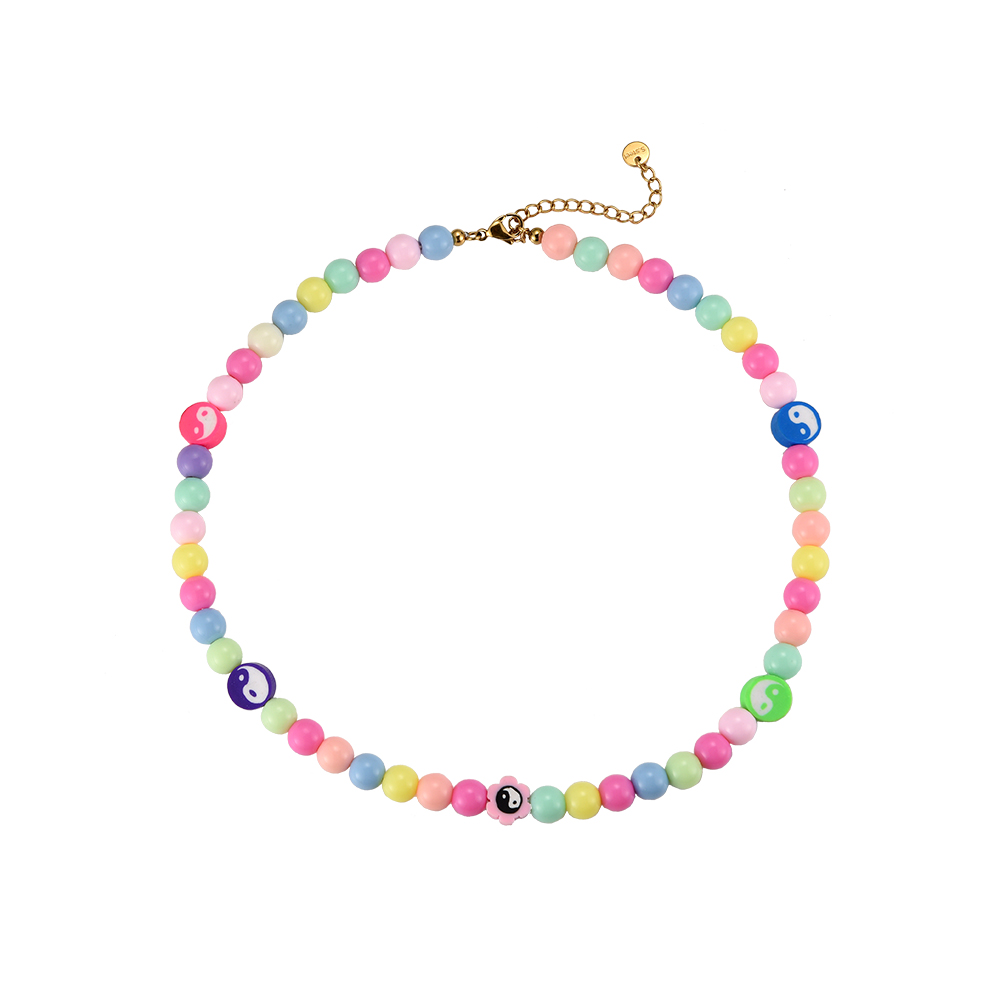 Colorful Yin Yang Beads Necklace