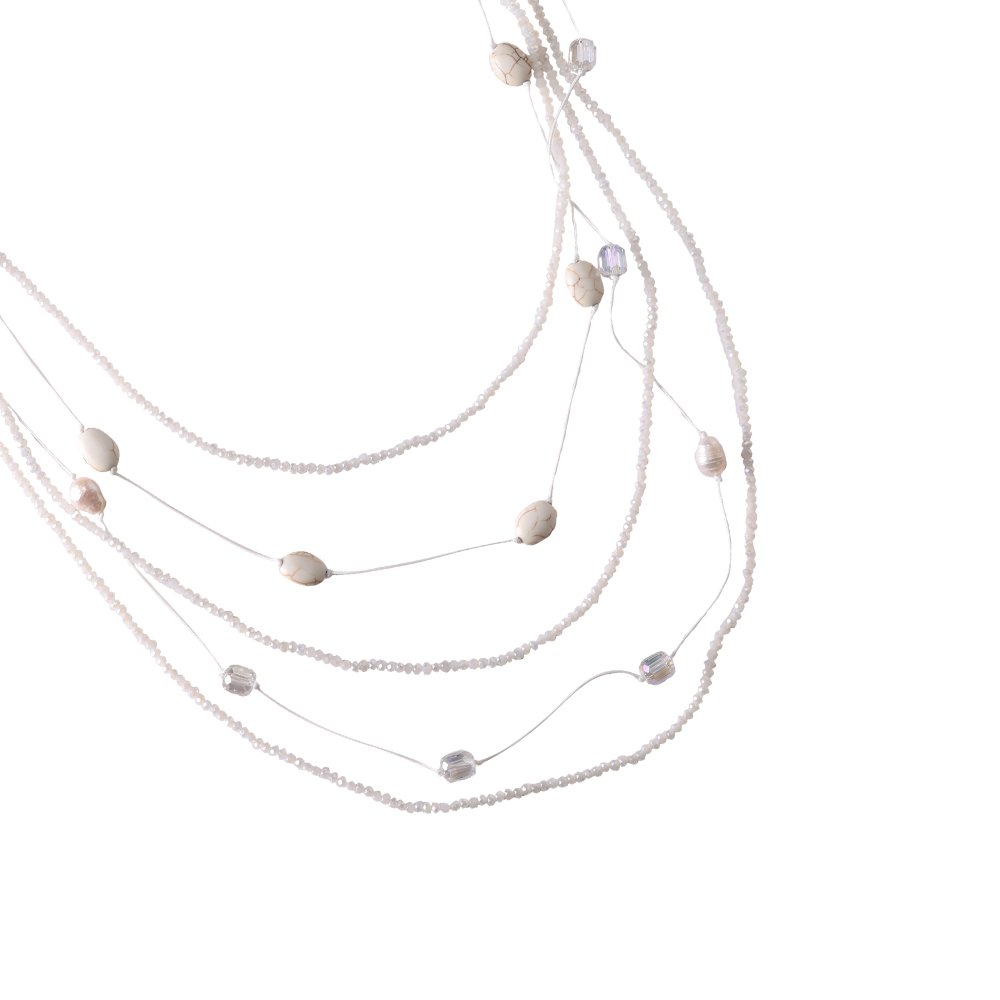 2*51cm Beads Perle Halskette