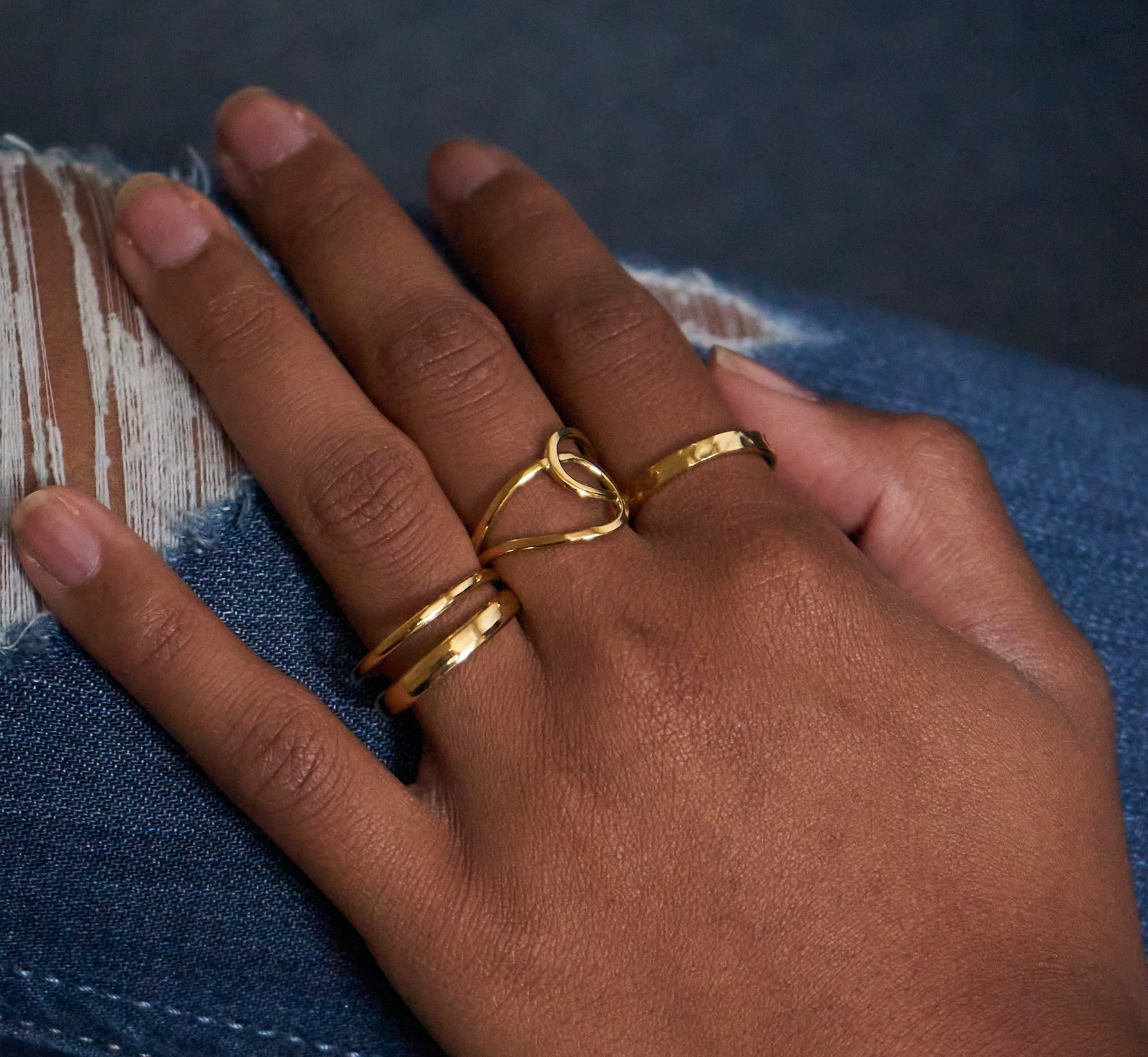 Simple Two Layered Edelstahl Ring