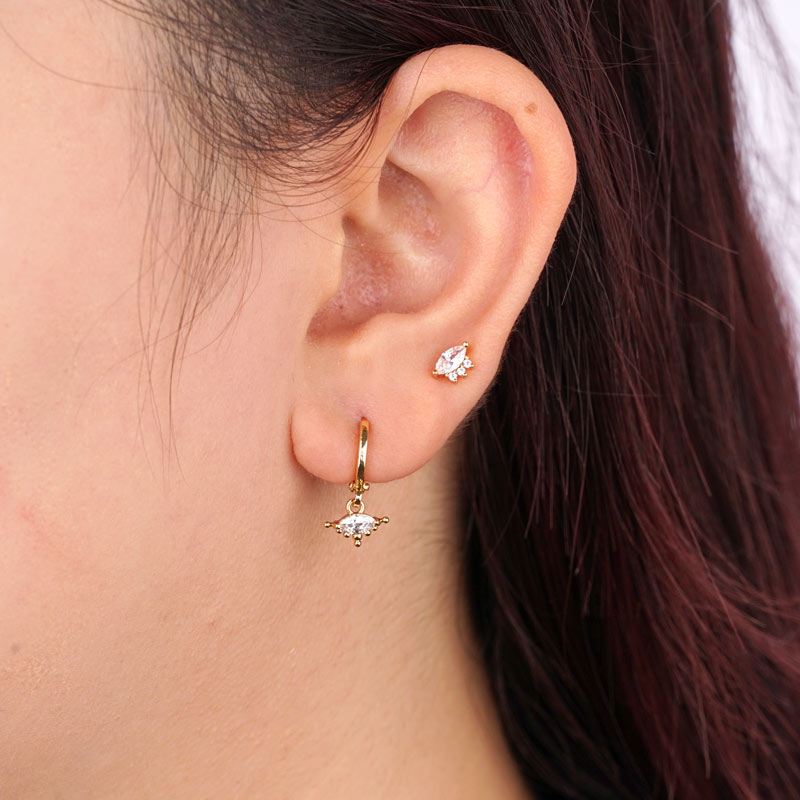 Luscious Eye Diamond Gold-plated Ear Studs