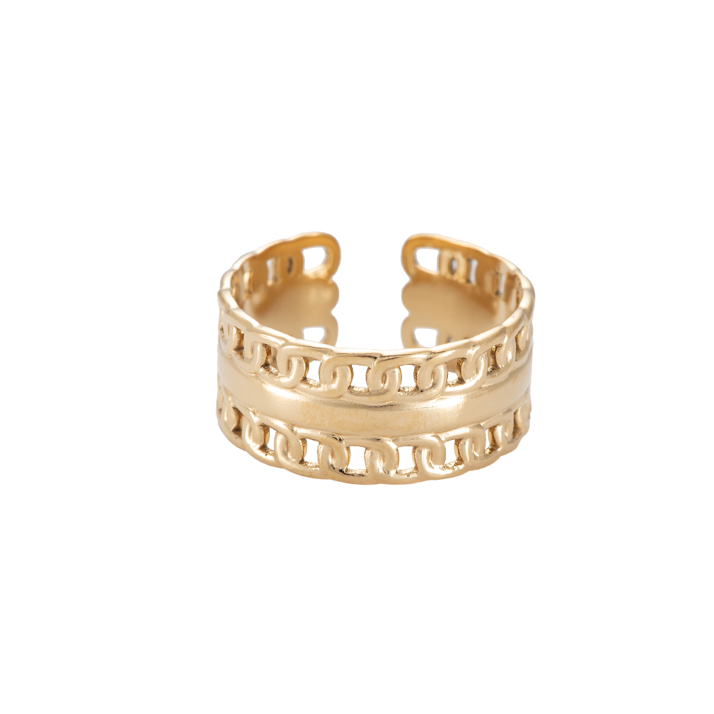 Layer Chain Stainless Steel Ring