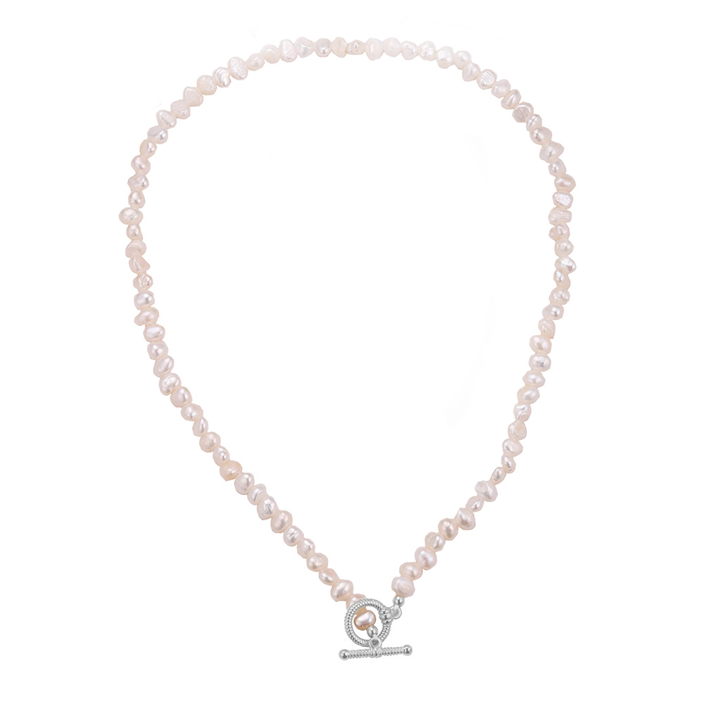 Rugged Line of Pearls Edelstahl Halskette