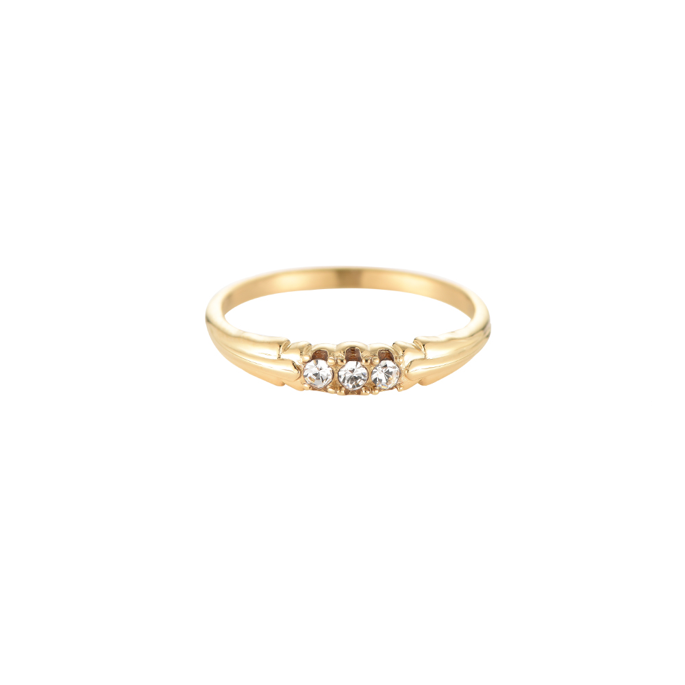 Ebby 3 Diamonds Edelstahl Ring