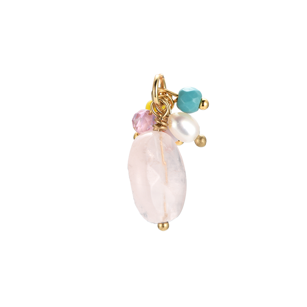 Light Pink Stone & Beads Charm