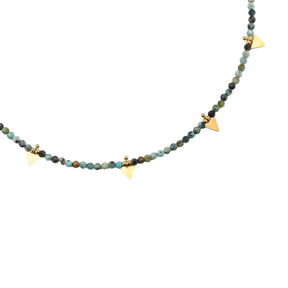 'Jungle & Triangle' Mini Stones Necklace