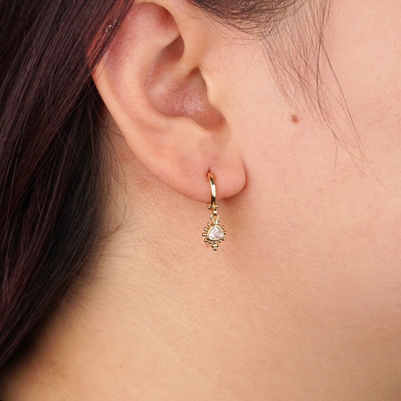 Rotary Diamond & Grapes Gold-plated Earrings
