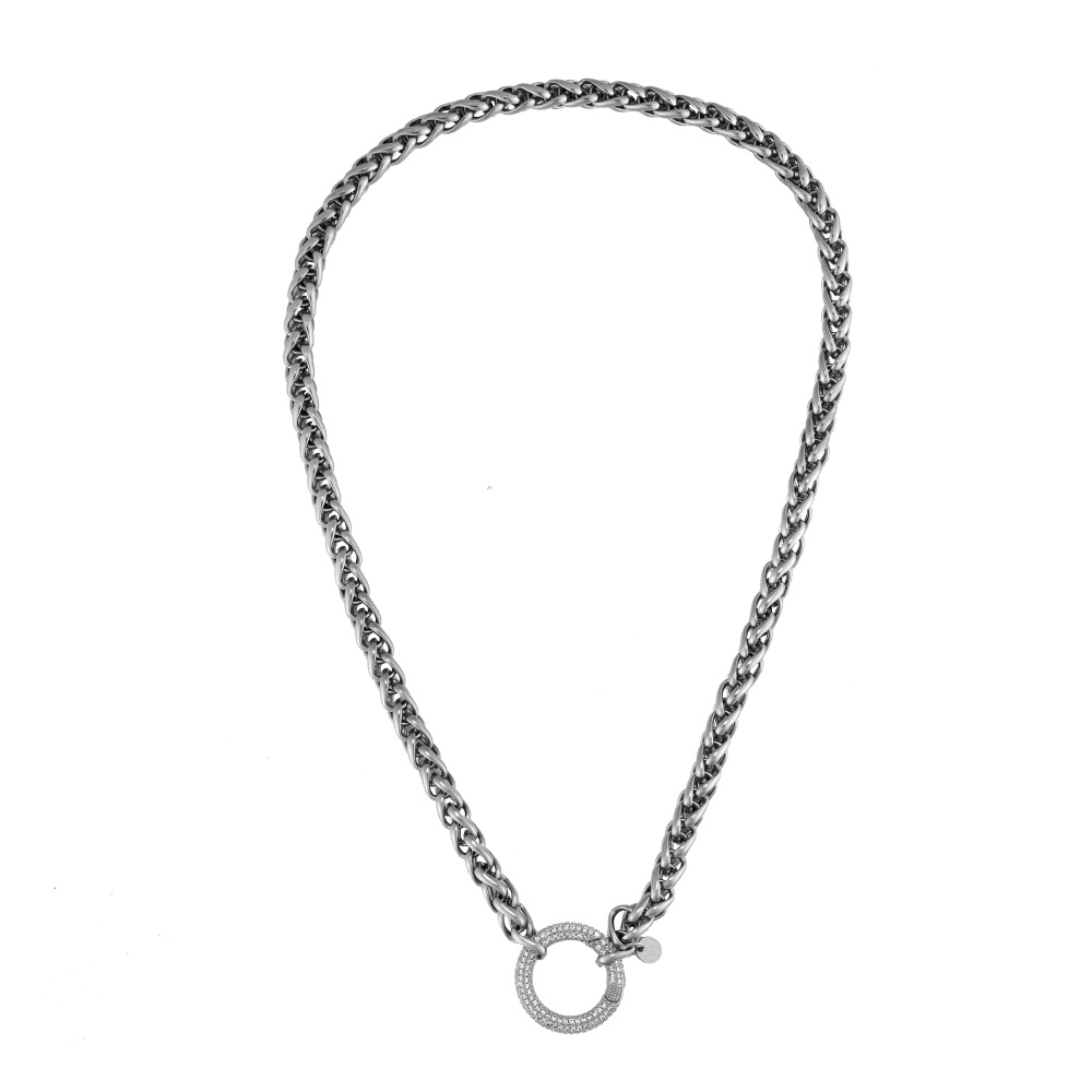 Sparkling circle Stainless Steel Necklace