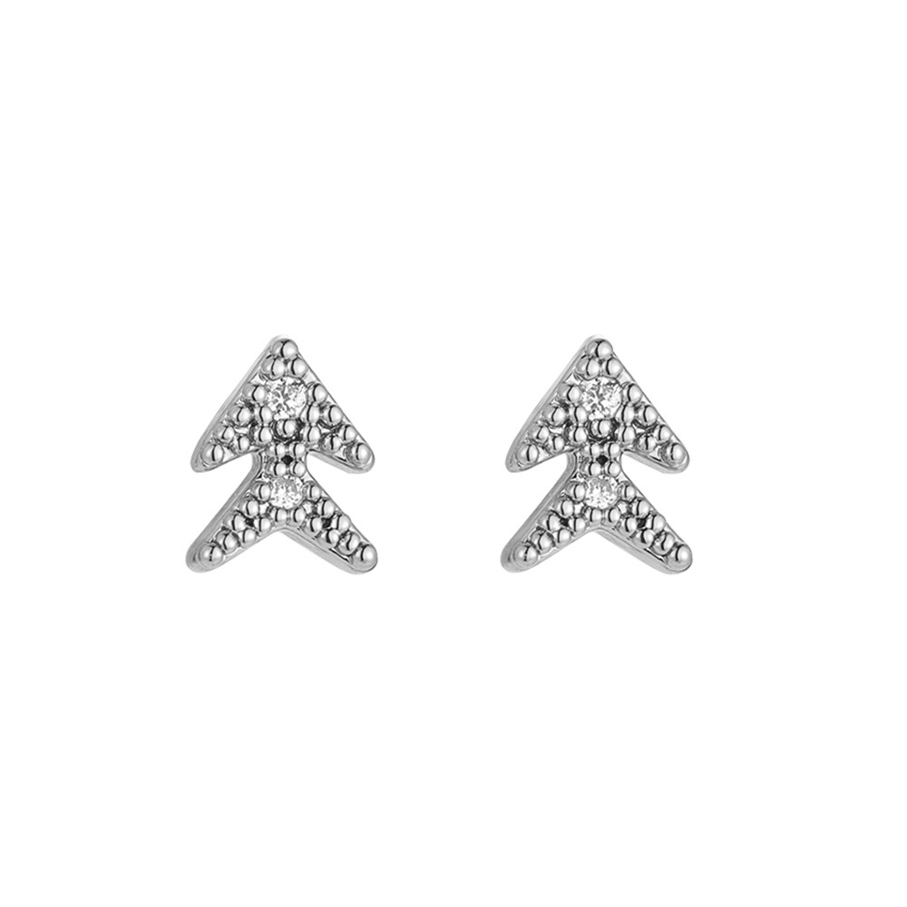 Double Arrowhead Diamonds Gold-plated Ear Studs