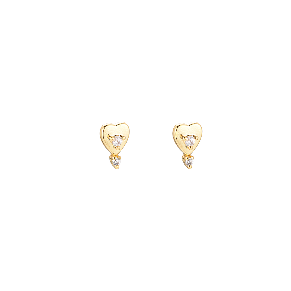 Heart Spike Gold Plated Earrings